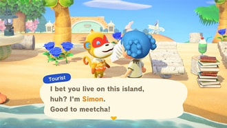 Tourst says "I bet you live on this island, huh? I'm Simon. Good to meetcha!
