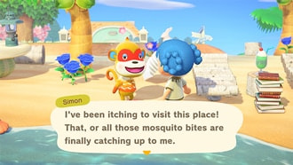 Tourist says, "I've been itching to visit this place. That, or all those mosquito bites are finally catching up to me."